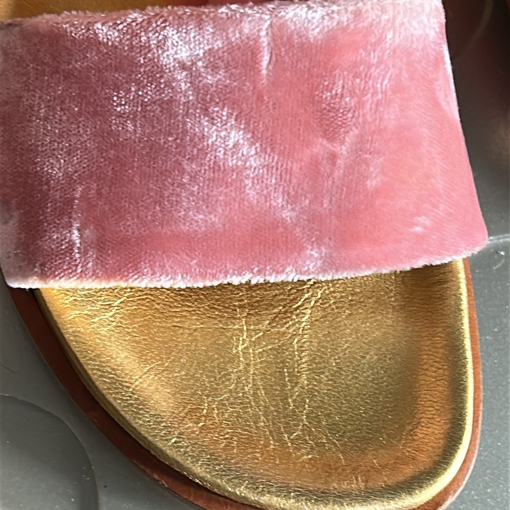 PRADA Gold & Pink Velvet Slides Size 6 (EU 36) Women’s - Picture 11 of 17